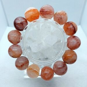 🔥 18mm Pink Fire "Rose" Hematoid Quartz Bracelet
